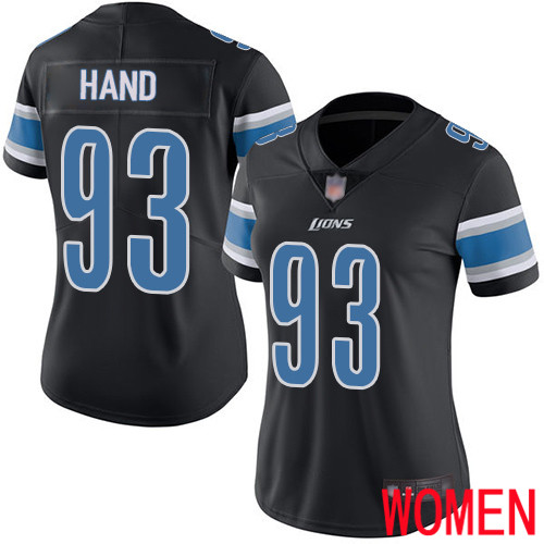 Detroit Lions Limited Black Women Dahawn Hand Jersey NFL Football #93 Rush Vapor Untouchable
